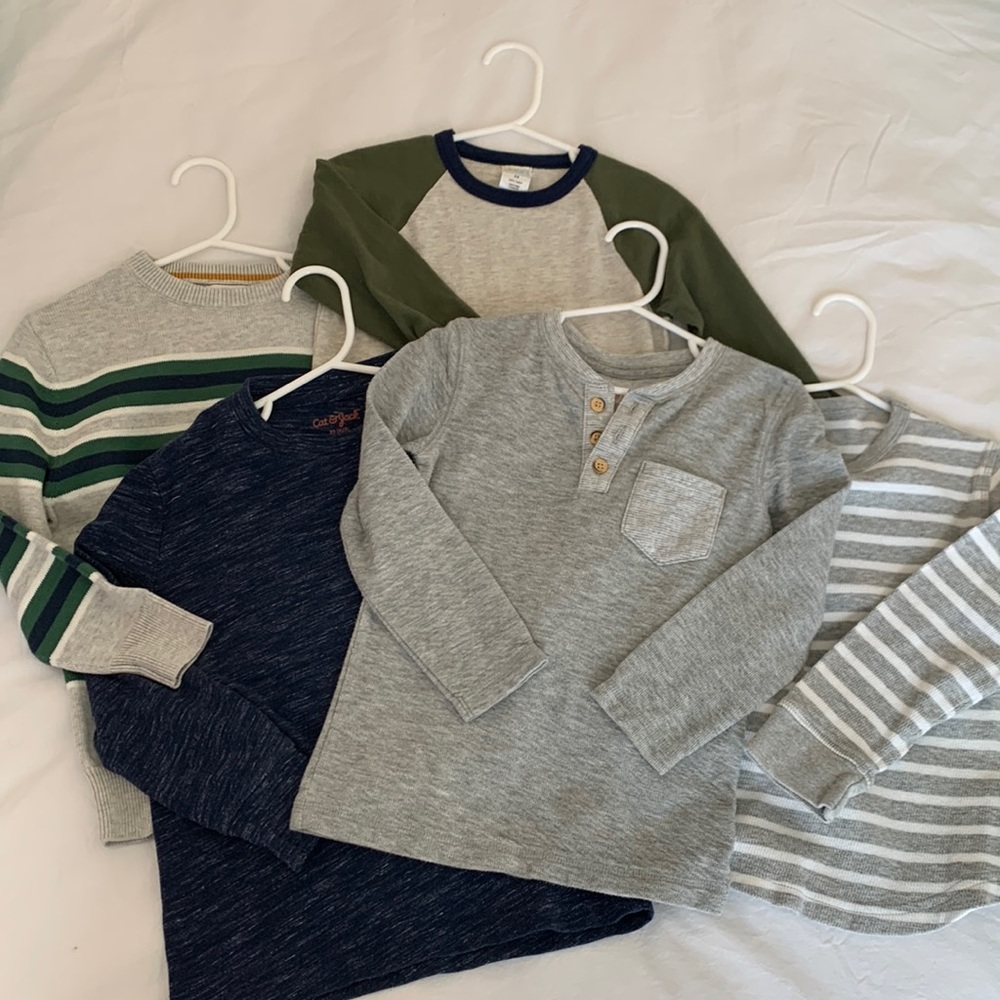 Crewcuts, gap, cat & jack - Bundle of long sleeve tshirts plus sweater. size 5